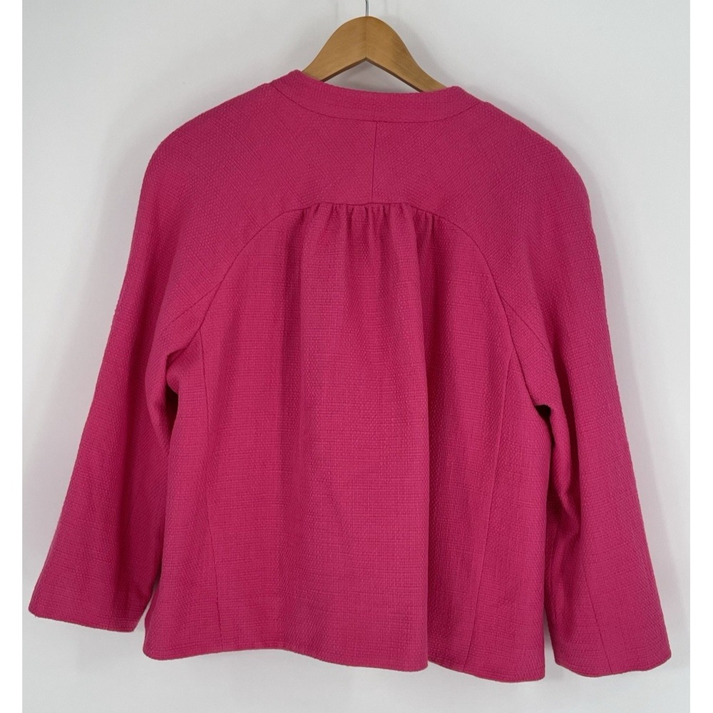 Liz Claiborne Women's XL Long Sleeve Bright Pink Button Up Hidden Buttons Blazer - Picture 10 of 10